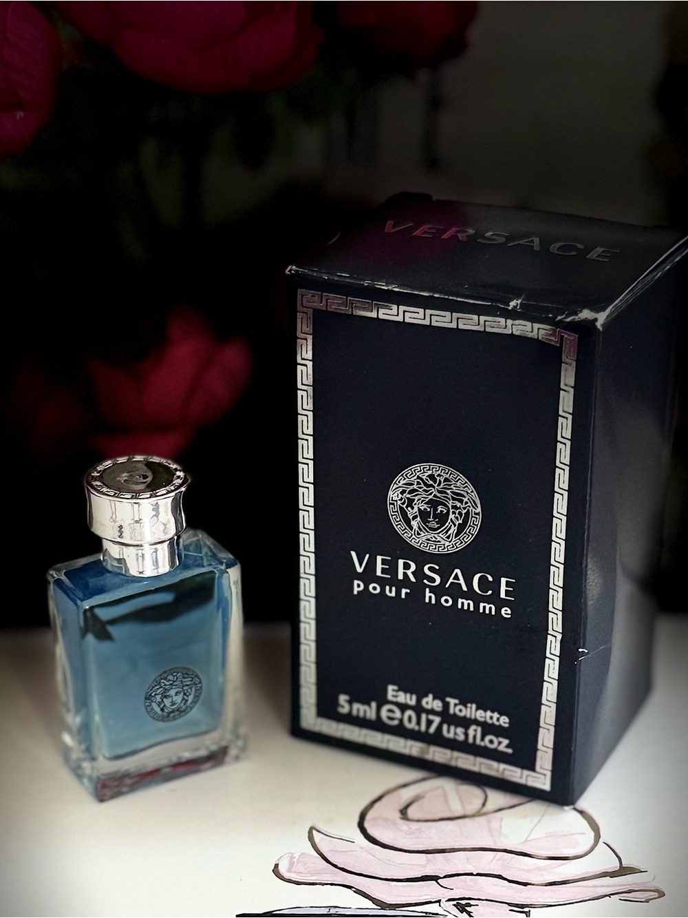 Versace Pour Homme Blue Mini Eau de Toilette with Silver Accents